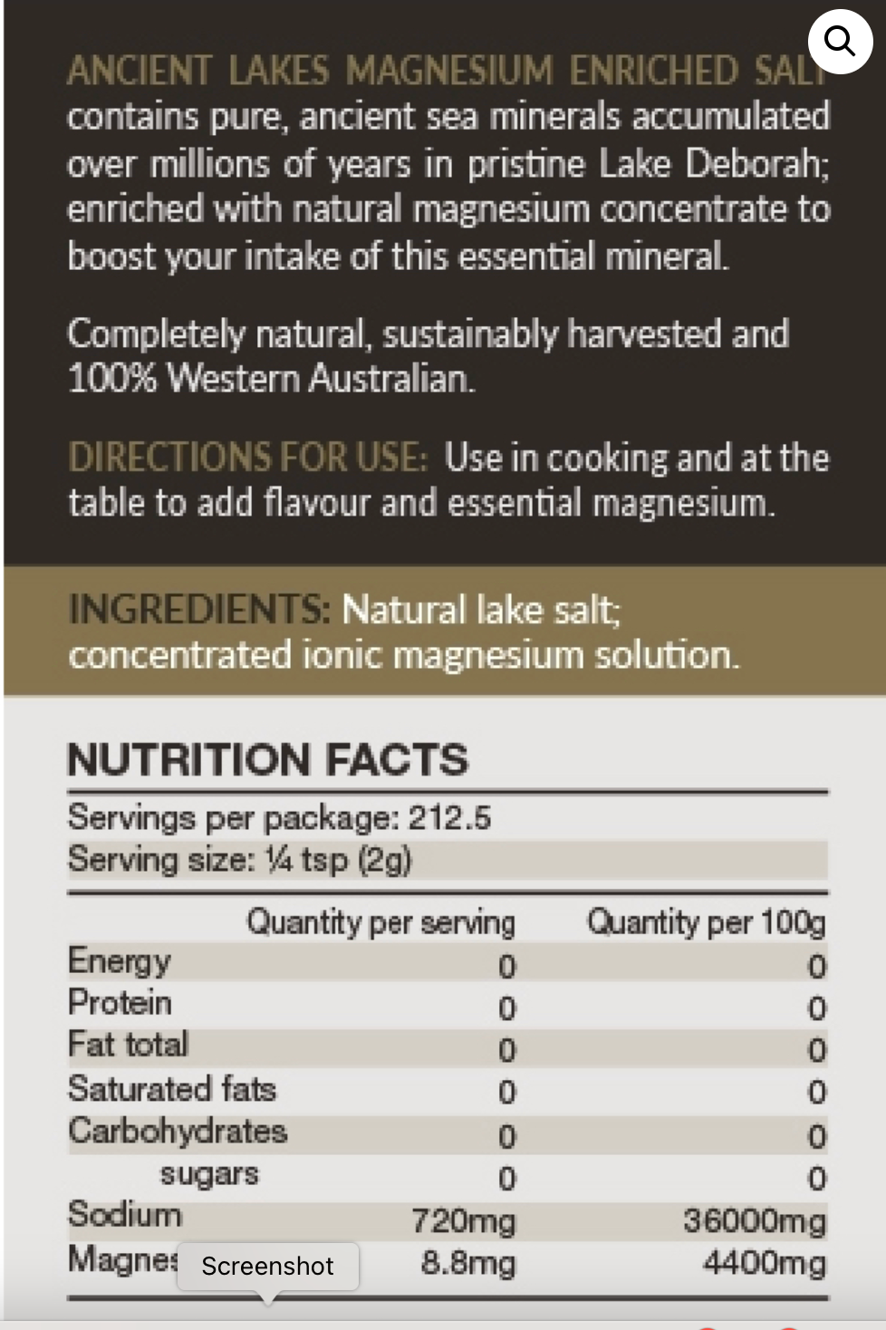 Magnesium Pure Natural Enriched Salt