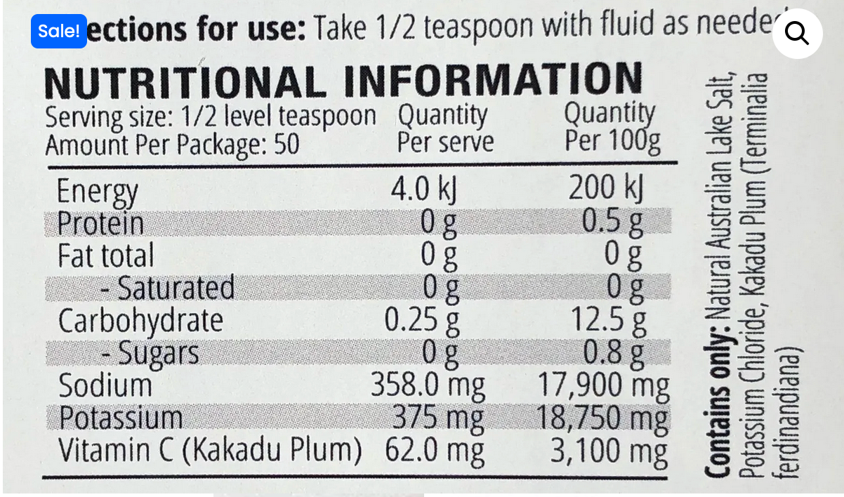C+Salts(aka adrenal cocktail) Kakadu Plum Adrenal/Mineral Powder Pack